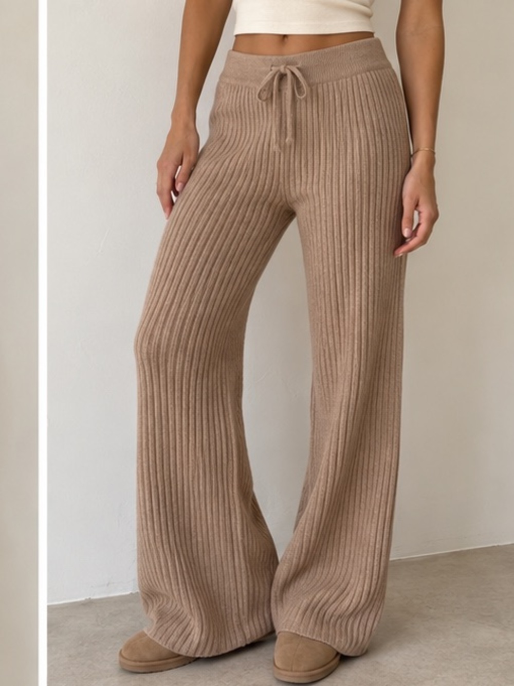 Qi Cashmere Ribbed Pants